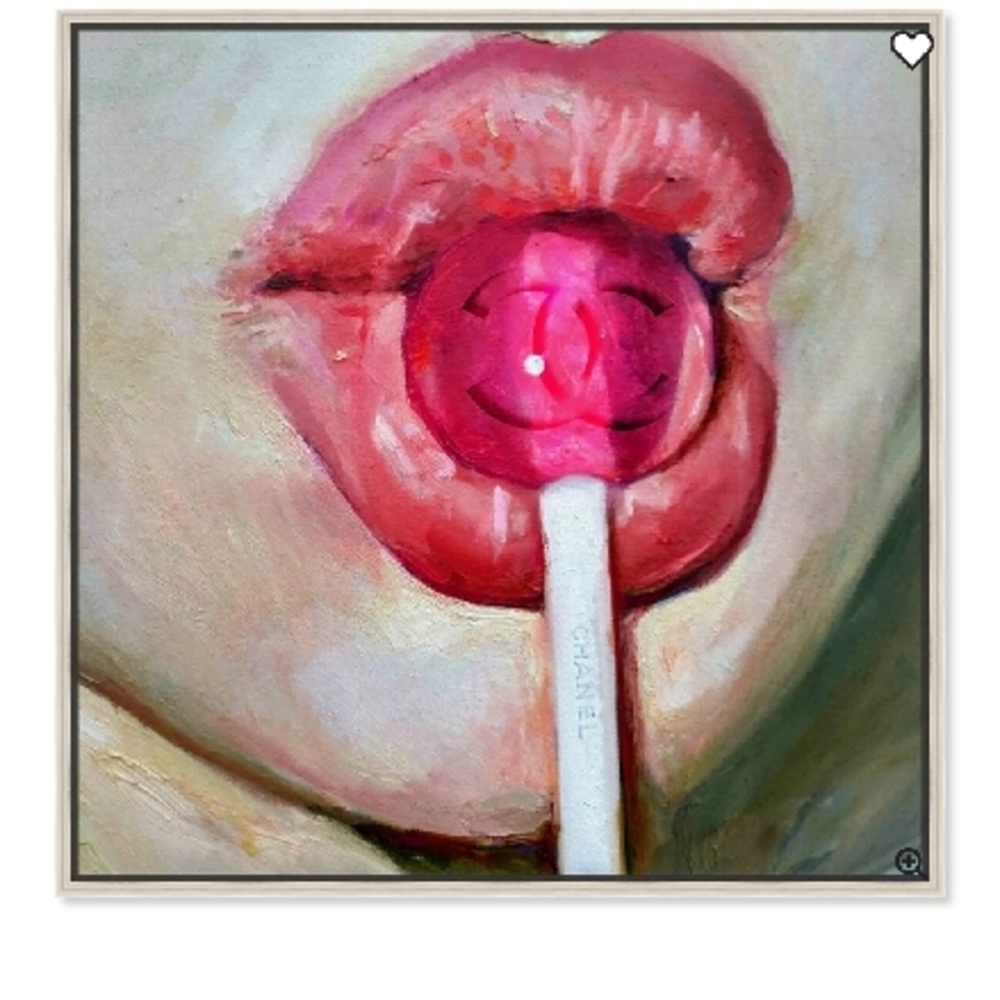 Candy Flavored Fashion - Chanel Pink Lips Art Print - Oliver Gal Artist Co.